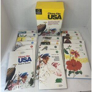 National Geographic CLOSE-UP USA Yellow Box Set 1996 Roadtrip 15 Maps & Book